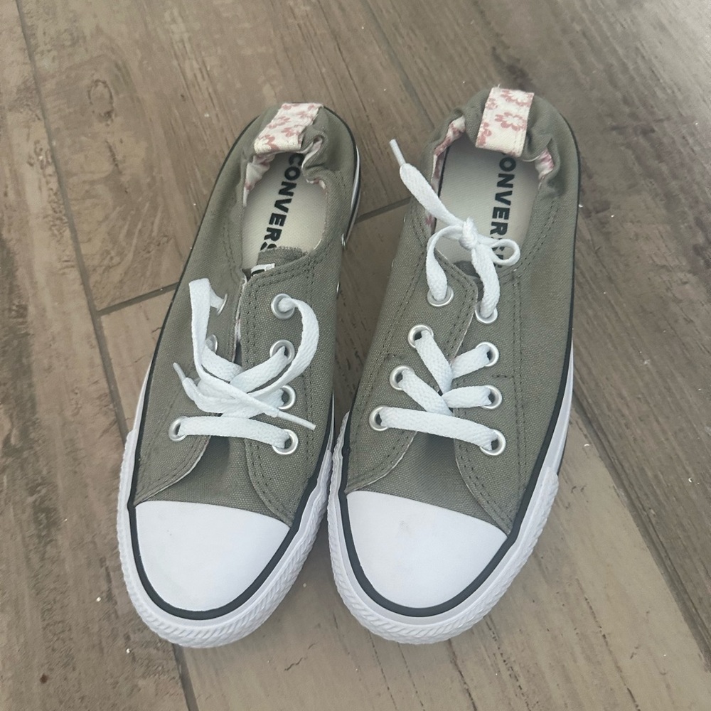 Converse Khaki Low-Top Sneakers with White Accents